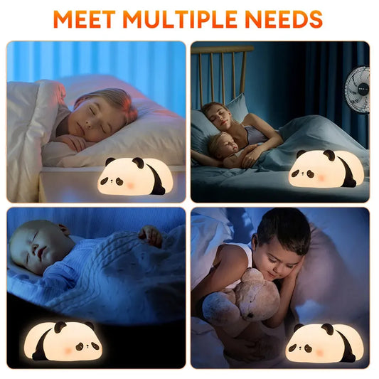 Cute Panda Silicone Night Light – Soft, Portable & Child-Safe Bedside Lamp