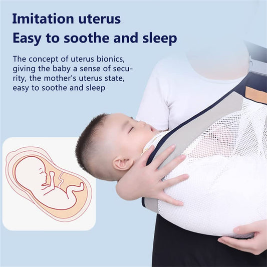 Ergonomic Baby Carrier One-Shoulder Sling – Labor-Saving Polyester Baby Strap Half Wrapped Design (Random Color)