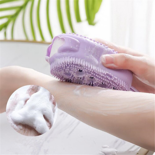 High-Quality Silicone Bath Brush – Soap Massage &amp; Body Cleaning Tool (Random Color)