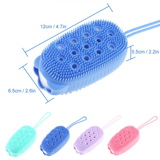 High-Quality Silicone Bath Brush – Soap Massage &amp; Body Cleaning Tool (Random Color)