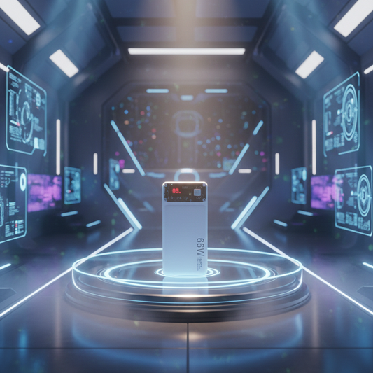 66W Transparent Digital Display Power Bank – 20,000mAh Ultra-Fast Charging