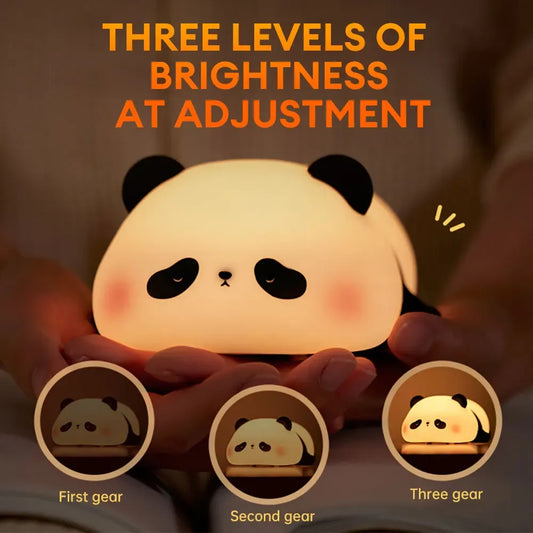 Cute Panda Silicone Night Light – Soft, Portable & Child-Safe Bedside Lamp